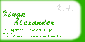 kinga alexander business card